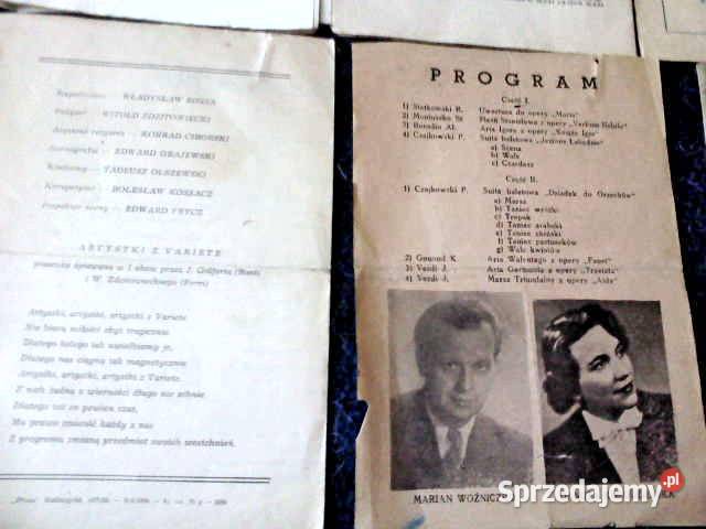 Programy teatralne i muzyczne lata 50te