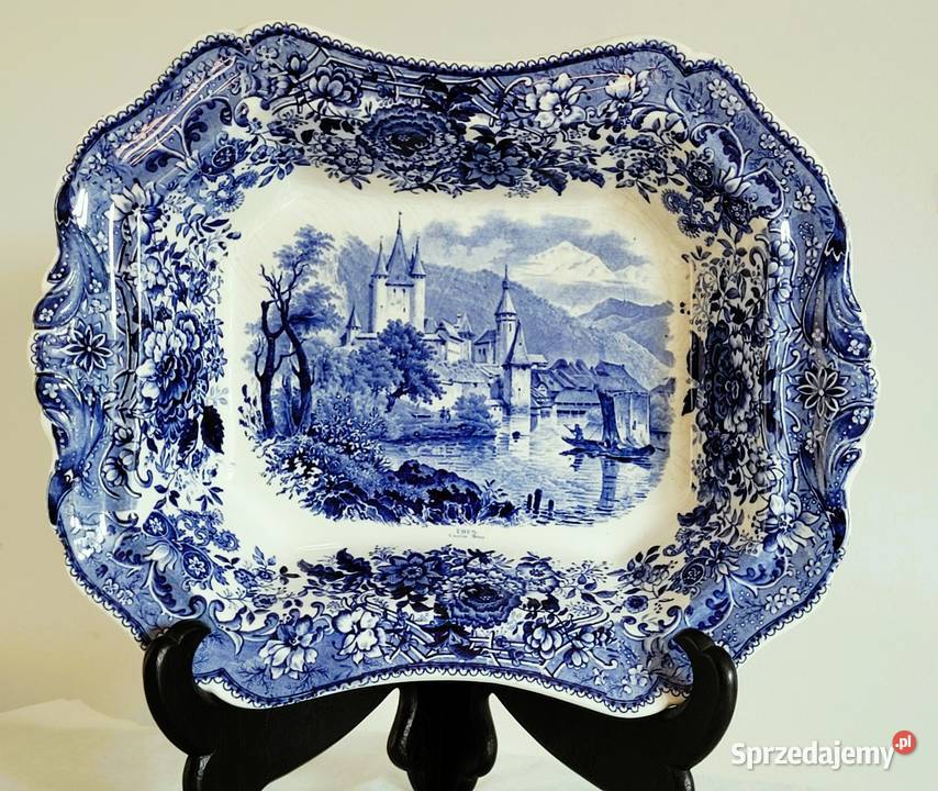 Antyczny półmisek Boch Frres 18451860 kobaltowy Kraków sprzedam