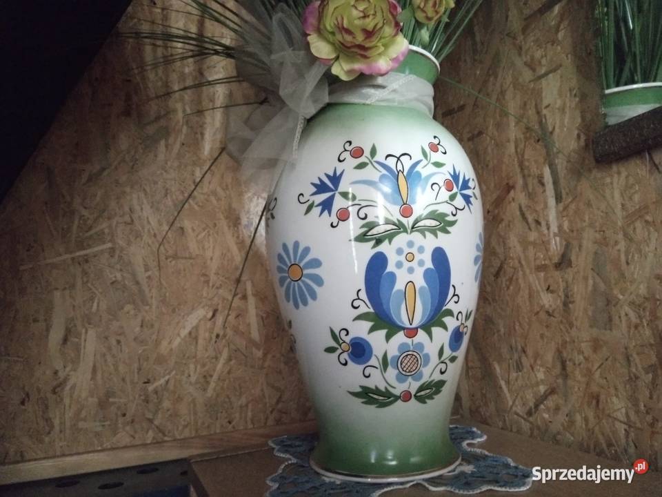 porcelanowy wazon kaszubski lubiana Pozostałe Zielona Łąka