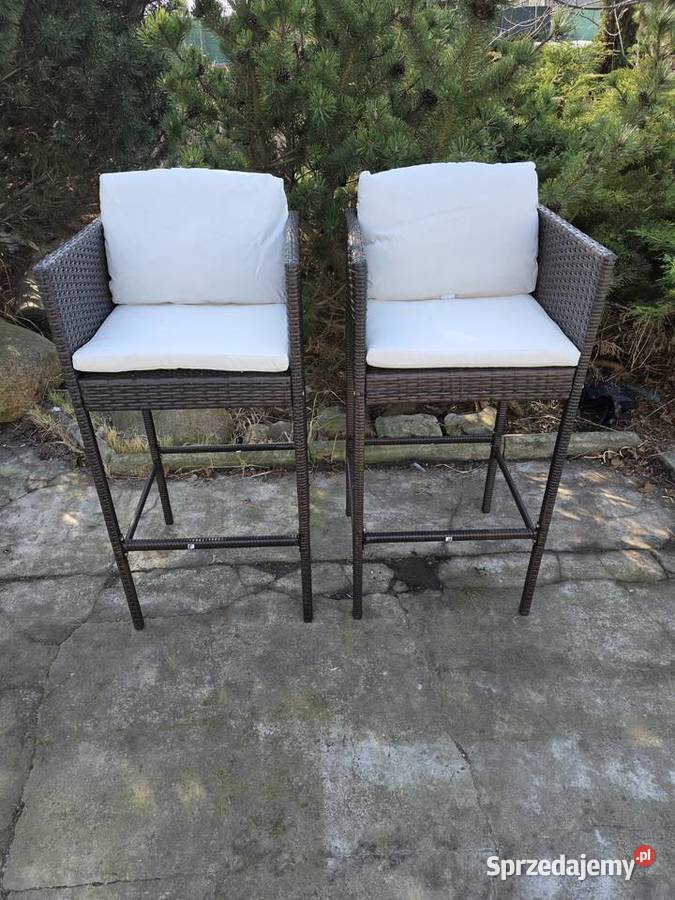 Hokery do ogrodu dwie sztuki odcienie brązu Krzesła ogrodowe Wschowa