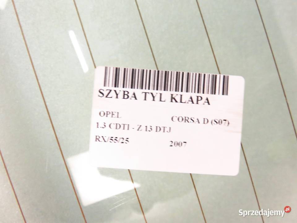 SZYBA TYLNA OPEL CORSA D S07 HB osobowe Tylne