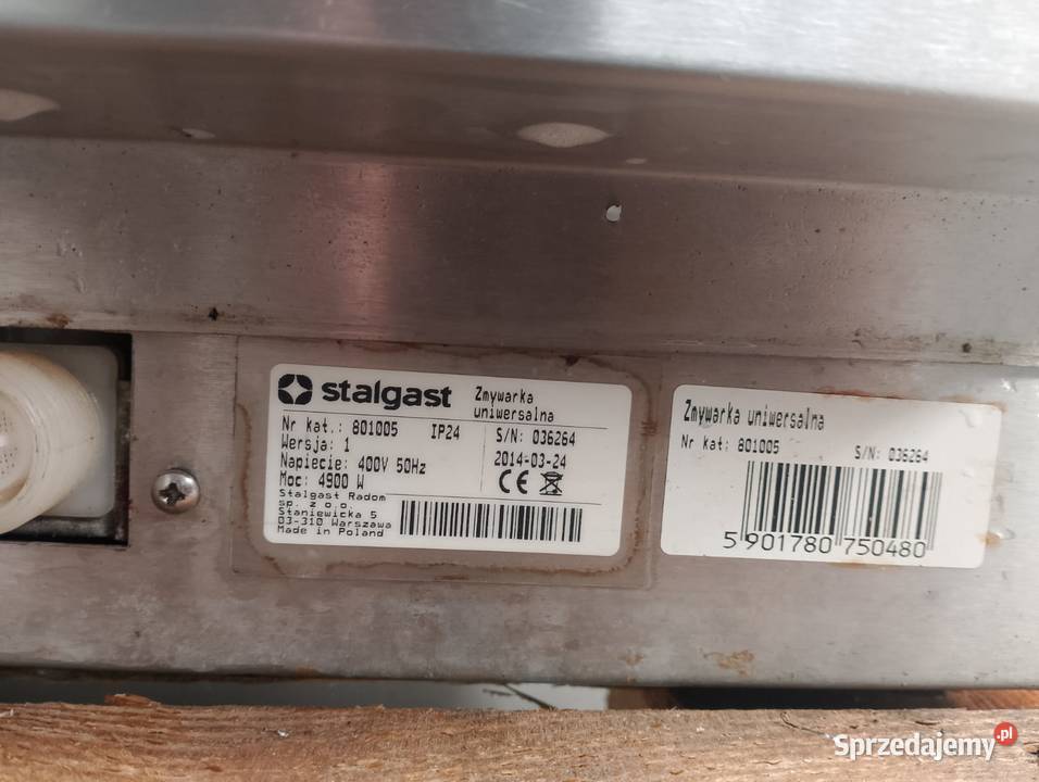Zmywarka uniwersalna Stalgast 400V 801005 Wrocław