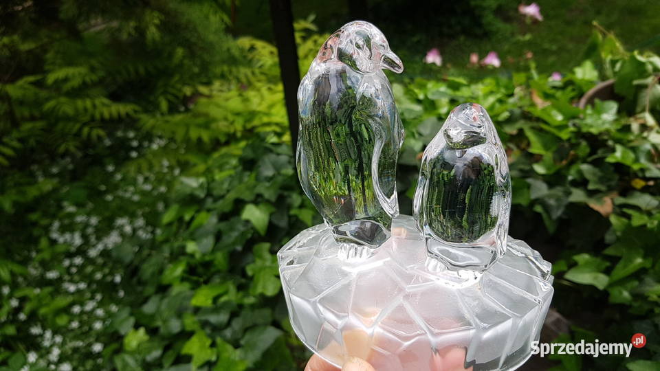 Kryształowa figurka pingwinów Myszków
