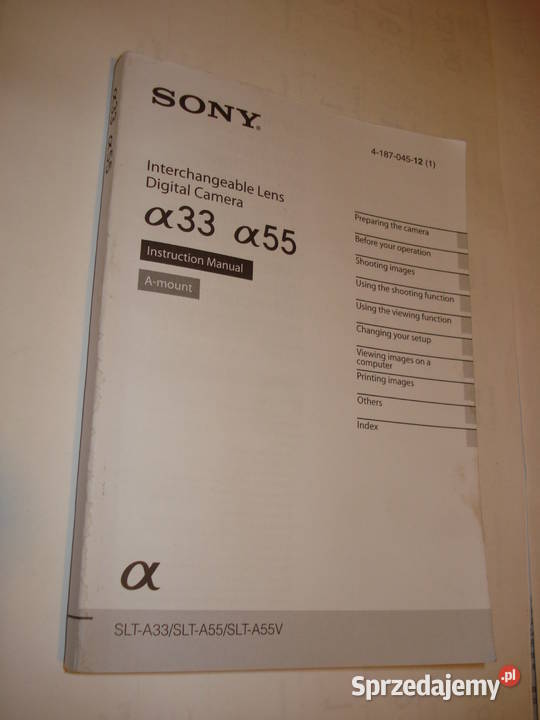 Sony Alfa 55 Alfa 33 instrukcja obsługi Gdynia