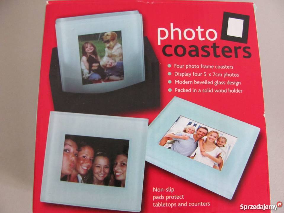 Szklane podstawki z wkładem na zdjęcia przezroczysty lubelskie Zamość sprzedam