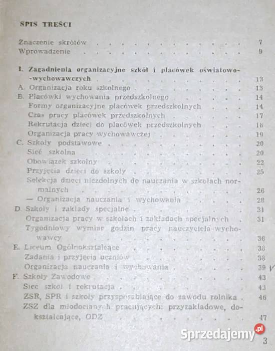 Organizacja pracy szkół i innych placówek