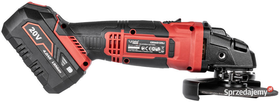 SZLIFIERKA KĄTOWA CEDRUS POWER AG125LiSET Zestaw Opalenica