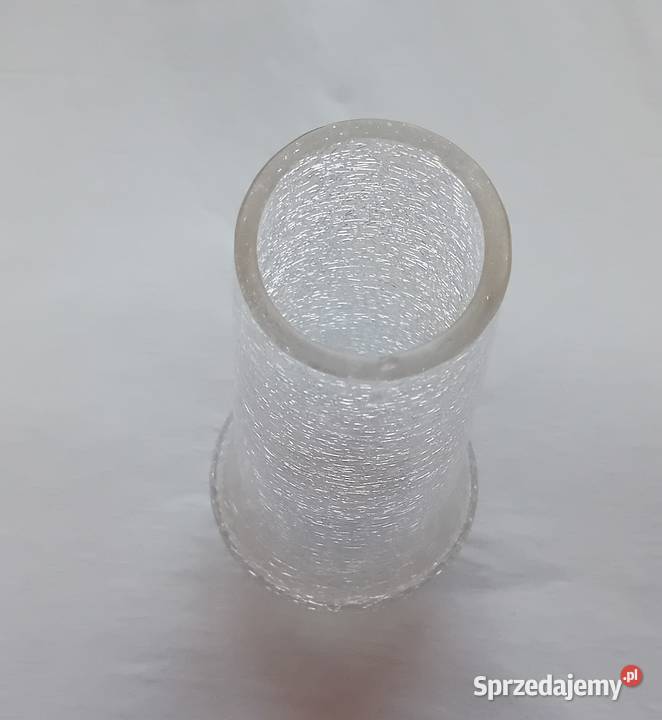 Wazon Crackle Glass huta Ingrid Glas lata 70e Koźminek