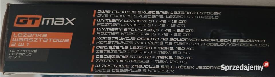 GT stołek leżanka warsztatowa 2 w 1 150 NOWA Ełk