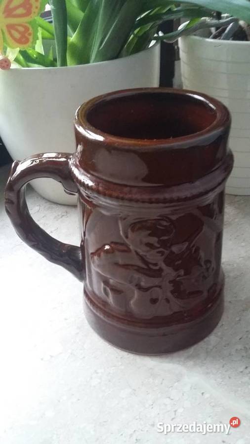 Kufel brązowy ceramiczny