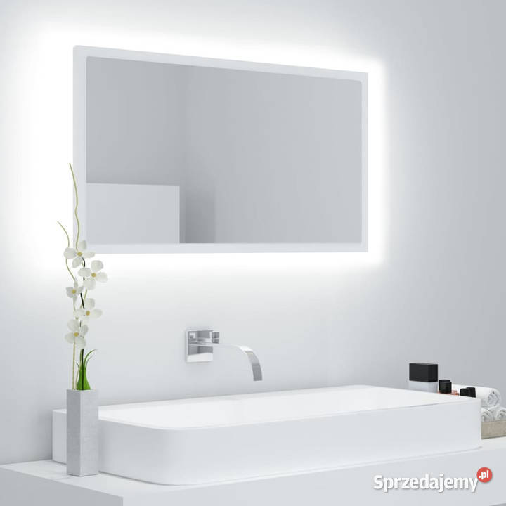 Lustro łazienkowe z LED białe 80x85x37 akryl mazowieckie Warszawa sprzedam