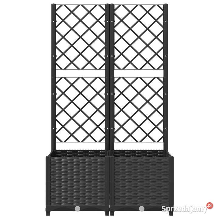 Donica ogrodowa z kratką czarna 80x40x136 PP Warszawa