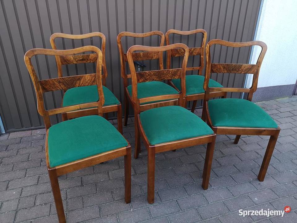 Krzesła ARTDECO Stare Antyk Komplet 6 Sztuk Meble wielkopolskie