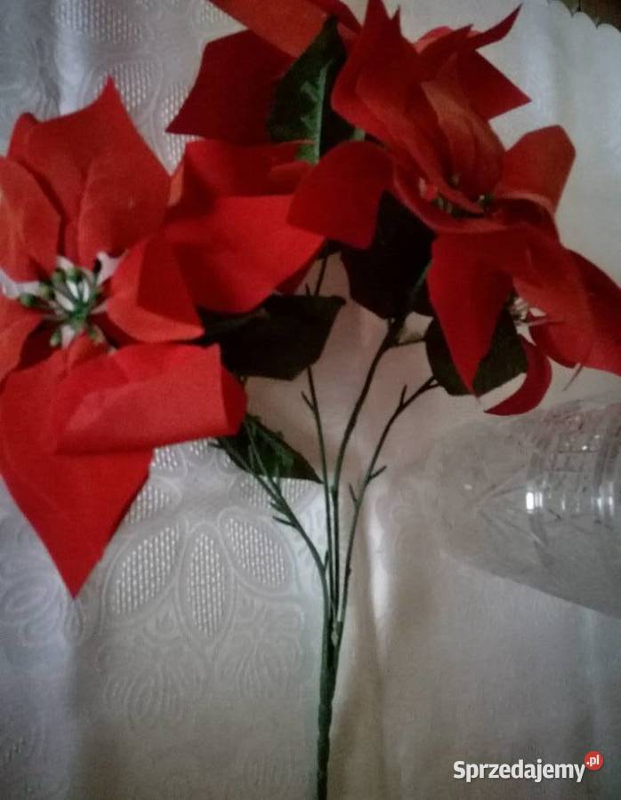 Gwiazdy betlejemskieBukiet kwiatów sztucznych czerwony Kompozycje kwiatowe łódzkie Łódź