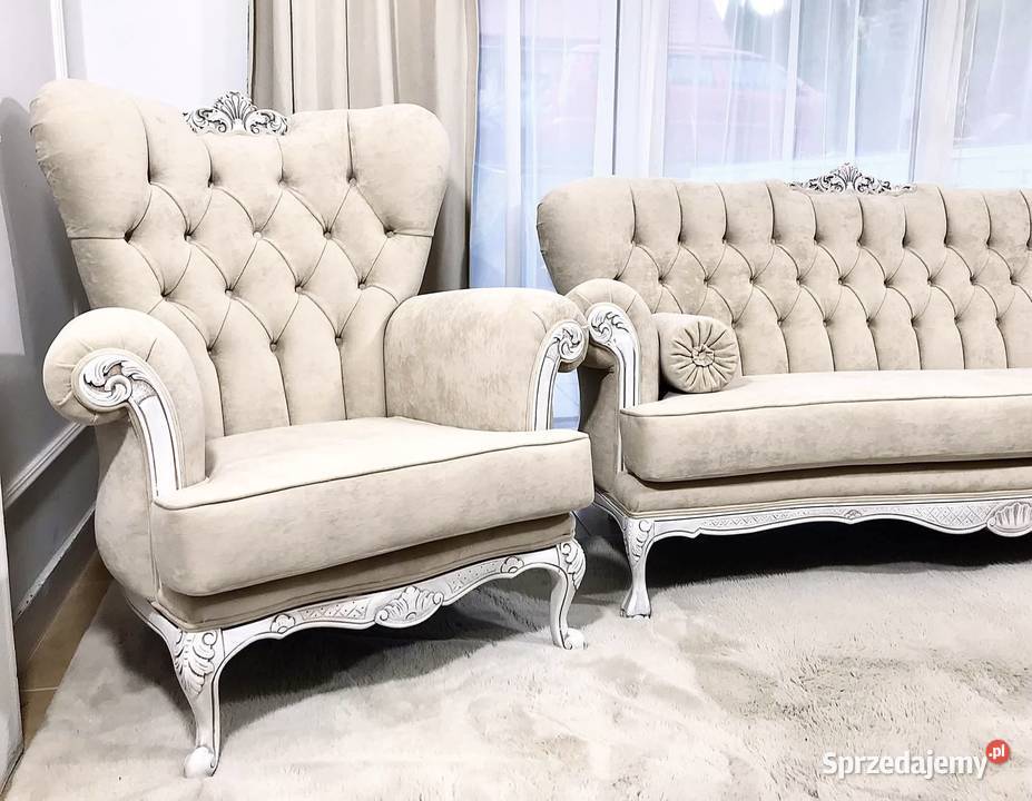 Komplet Ludwikowski zestaw sofa fotele Ludwik dolnośląskie Jagodnik