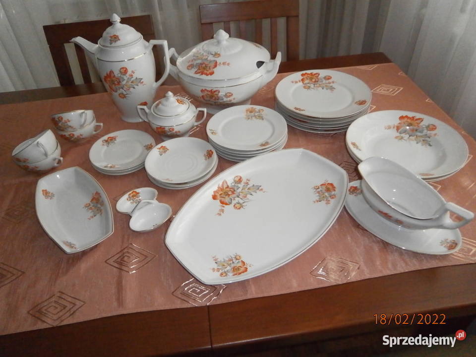 Serwis obiadowokawowy Giesche 1929 wielokolorowy