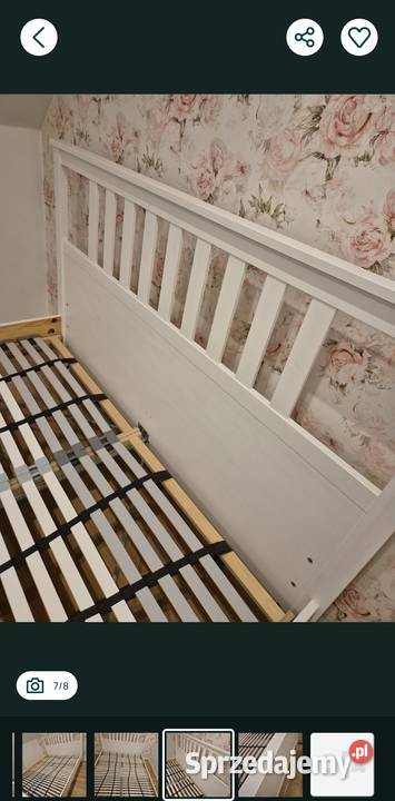 Łóżko drewniane białe Ikea 160x200 Łóżka Harklowa