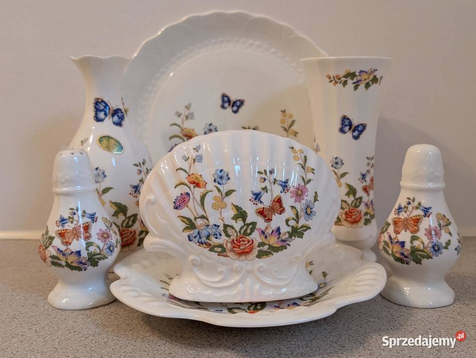 ZESTAW NA STÓŁ Porcelana Aynsley Cottage Garden Piła