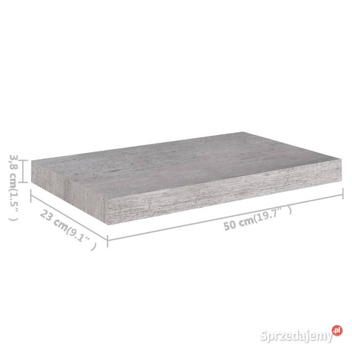 Półki ścienne 4 szarość betonu 50x23x38 MDF mazowieckie Warszawa