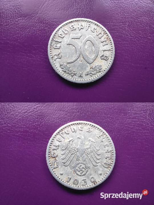 Moneta NiemcyTrzecia Rzesza 50 Reichspfennig Numizmatyka Pruszków