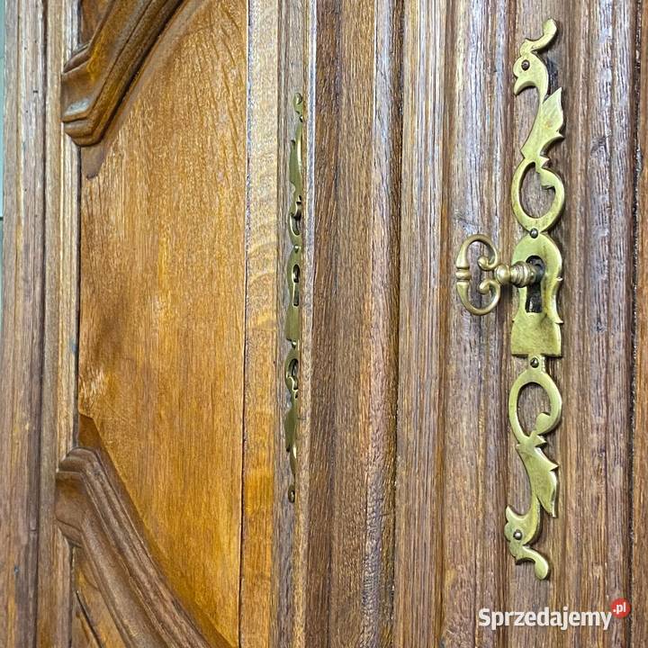 Stara masywna stylowa szafa dwudrzwiowa lity dąb Gryfice