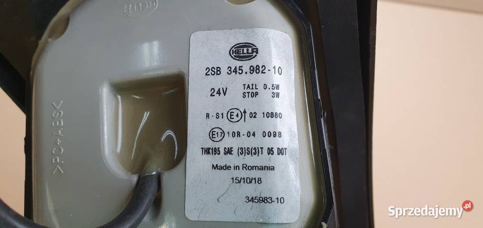 AUTOBUS LAMPA TYŁ LED HELLA CZERWONA 2SB34598210 lampy tylne Bieleń