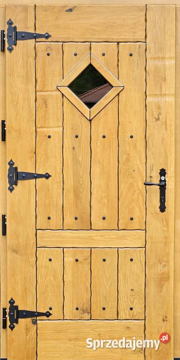 Drzwi DŁUGOSZ drewniane zewnętrzne wiejskie śląskie Częstochowa