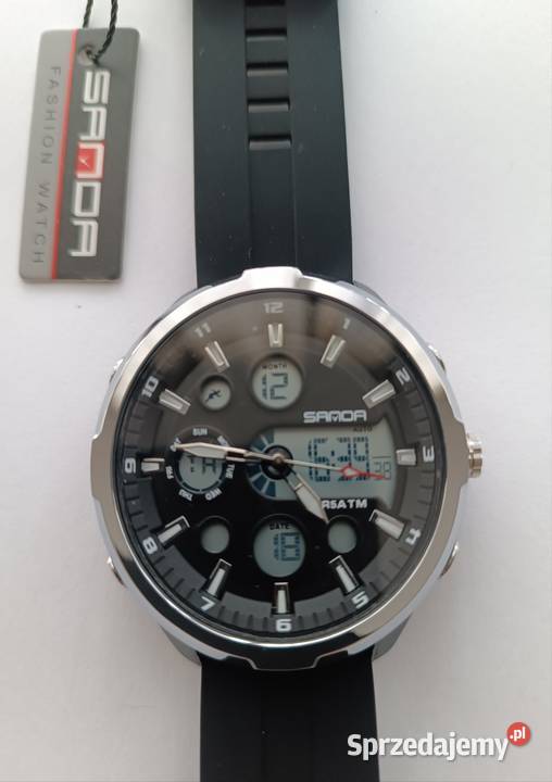 Zegarek męski analogowocyfrowy duża tarcza modny