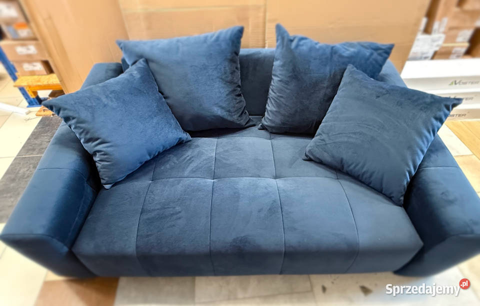 Sofa tapicerowana polska produkcja granatowa wielkopolskie Rakoniewice sprzedam