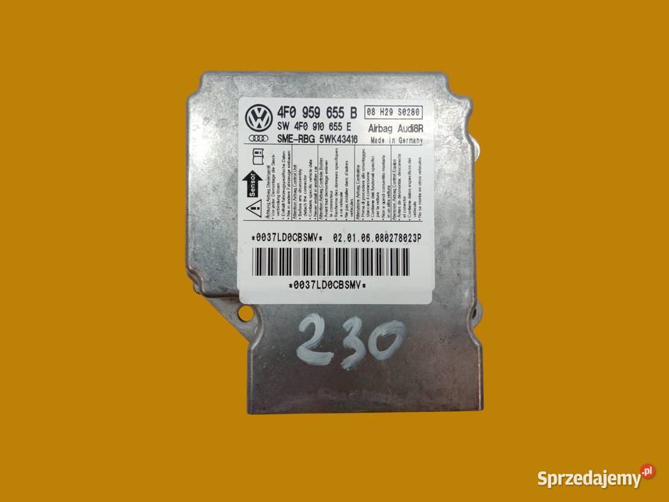 SENSOR AIRBAG 4F0959655B Audi A6 III 20042011 C6 świętokrzyskie
