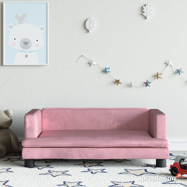 Sofa dzieci różowa 80x45x30 aksamit WM3196308 Warszawa