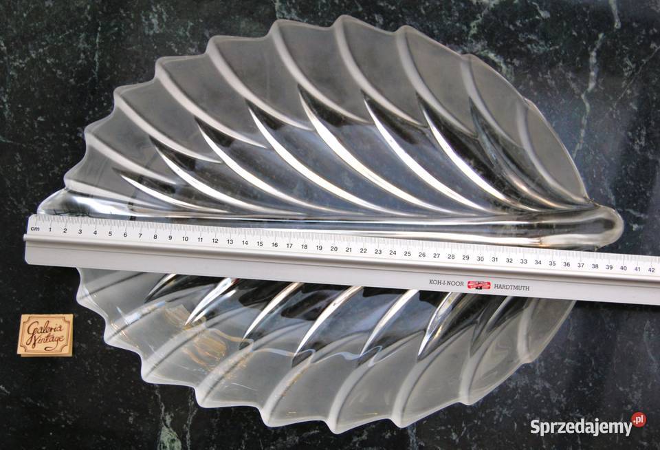 Walther Glas kryształowa patera liść kryształ Lublin