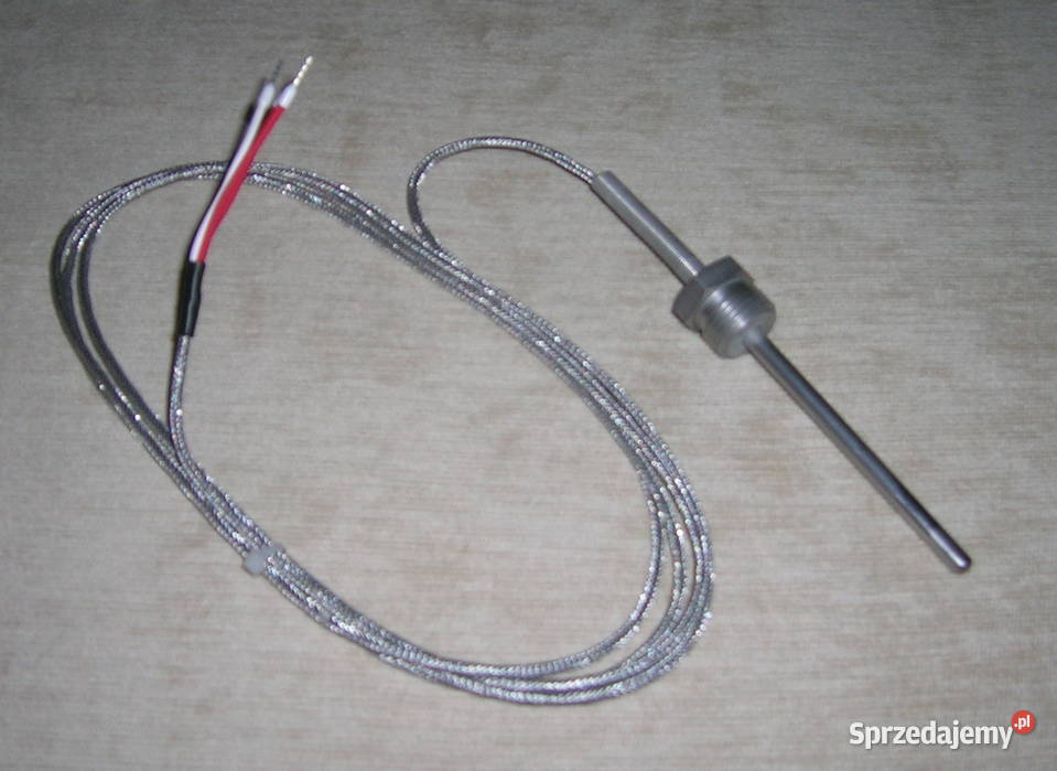 Czujnik temperatury PT100 2m 50400stC z gwintem sprzedam