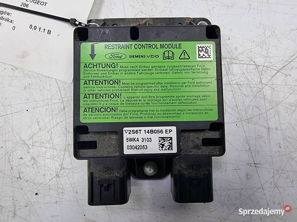 SENSOR AIRBAG PEUGEOT 206 5WK4 3103 kujawsko-pomorskie Lipno