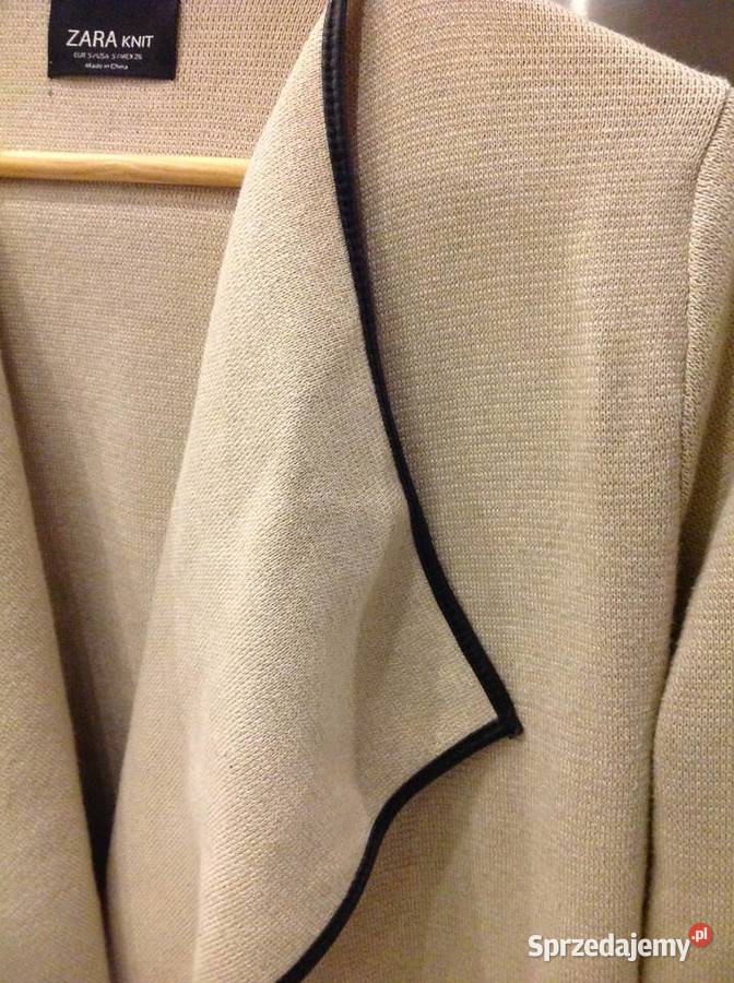 Długi Ciepły Sweter Kardigan Damski ZARA Knit S Swetry i golfy lubuskie Nowa Sól