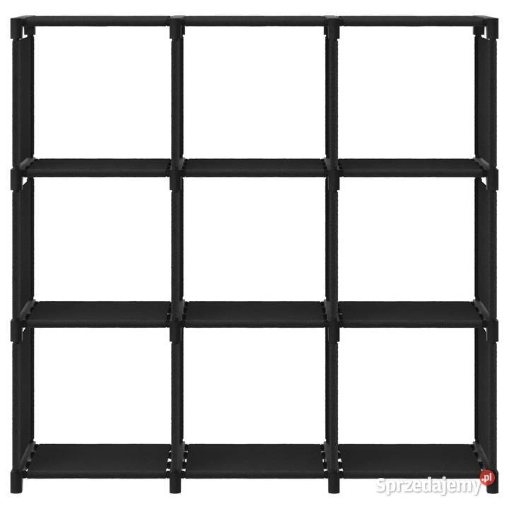 Regał z 9 przegrodami czarny 103x30x1075 tkanina Warszawa