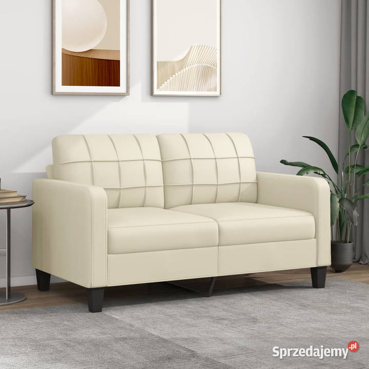 2osobowa sofa kremowy 140 sztuczna skóra Sofy i kanapy sprzedam