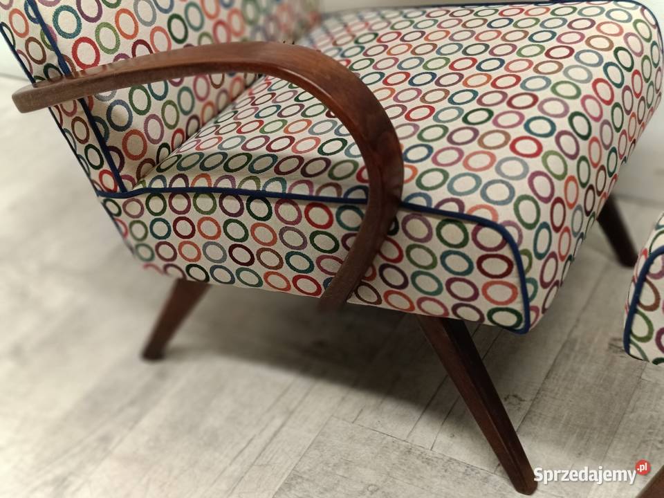 fotel fotele art deco design vintage stare PRL Radomsko