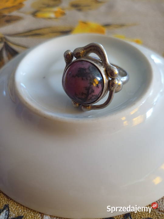 Orno srebrny pierścionek z puncami staroć Nowy Sącz
