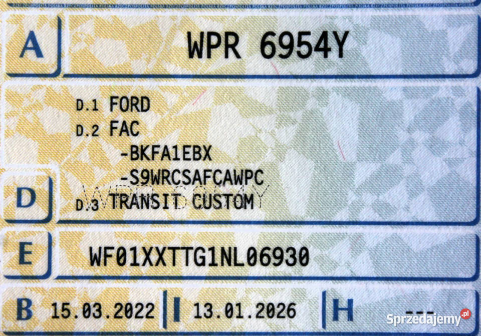 Ford Transit Custom Długi 9osobowy 130 SalonPL Rok produkcji 2022