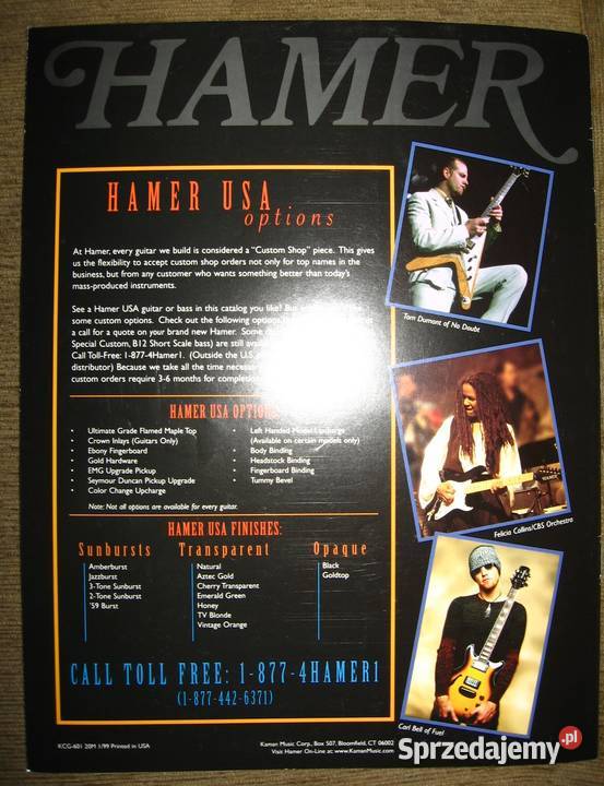 HAMER katalog gitar Kępice