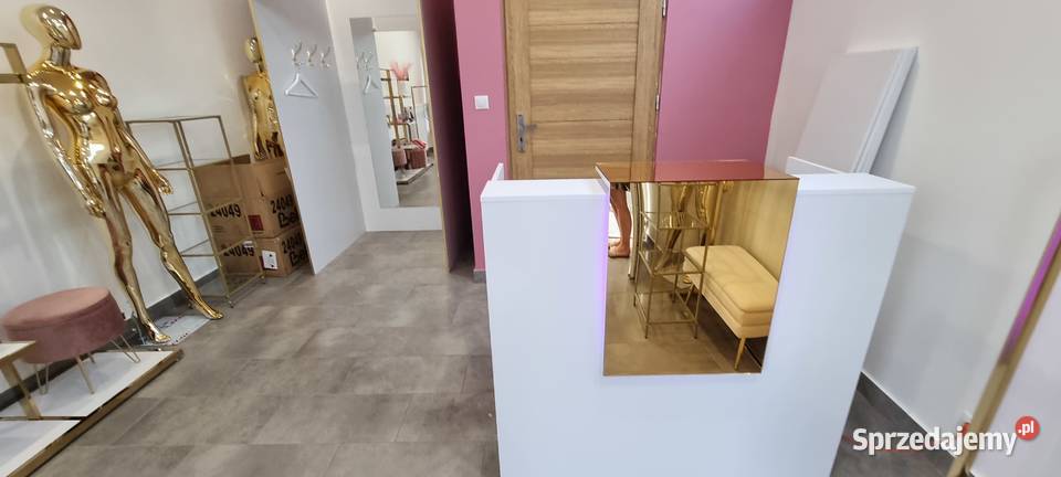 Lada recepcyjna Recepcja Loko Gold Złote Lustro Fryzjerstwo i kosmetyka śląskie Będzin