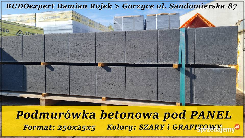 Betonowa podmurówka pod panel 250x25x5 GRAFIT Ogrodzenia i bramy Stalowa Wola