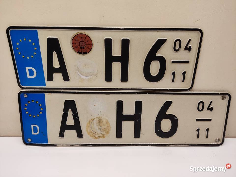 Tablica rejestracyjna Niemcy 2 sztuki AH6 Pozostałe