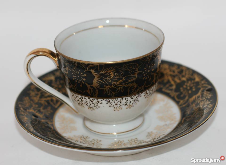 PORCELANOWY ZŁOCONY SERWIS KAWOWY Gdańsk