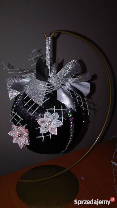 Bombka Święta Boże Narodzenie Wstążki Kanzashi wielokolorowy