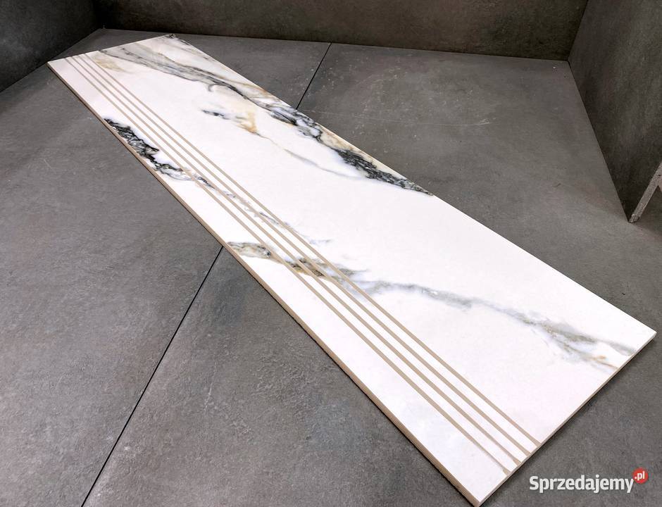 CALACATTA na schody stopnica 120x30 BIAŁY MARMUR łódzkie Łask