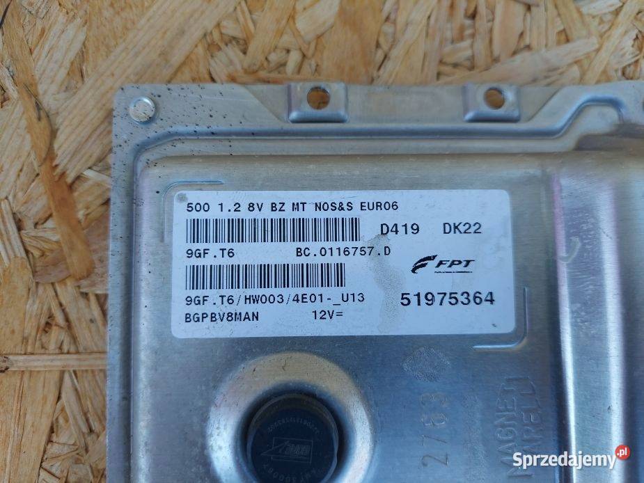 STEROWNIK SILNIKA FIAT 500 2014 12 51975364 Czujniki i sterowniki