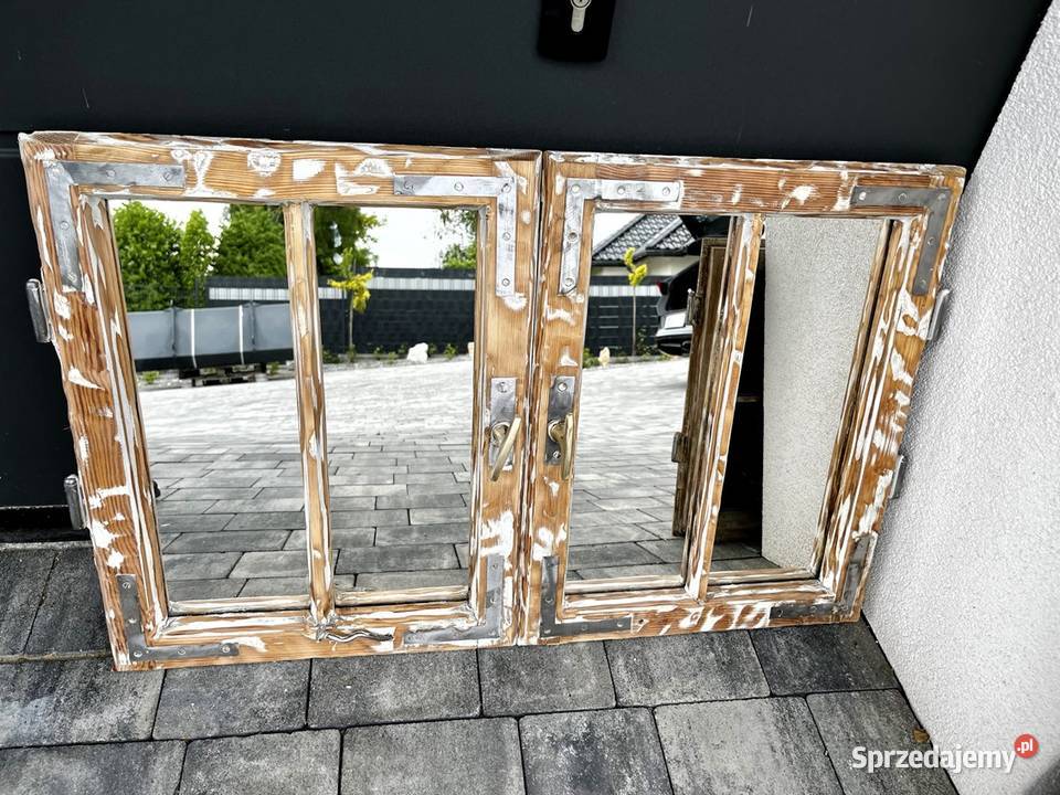 Lustro Stare okno rama okienna retro loft lustro Krzyszkowice