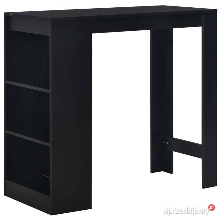 Stolik barowy z półkami czarny 110 x 50 x 103 Warszawa